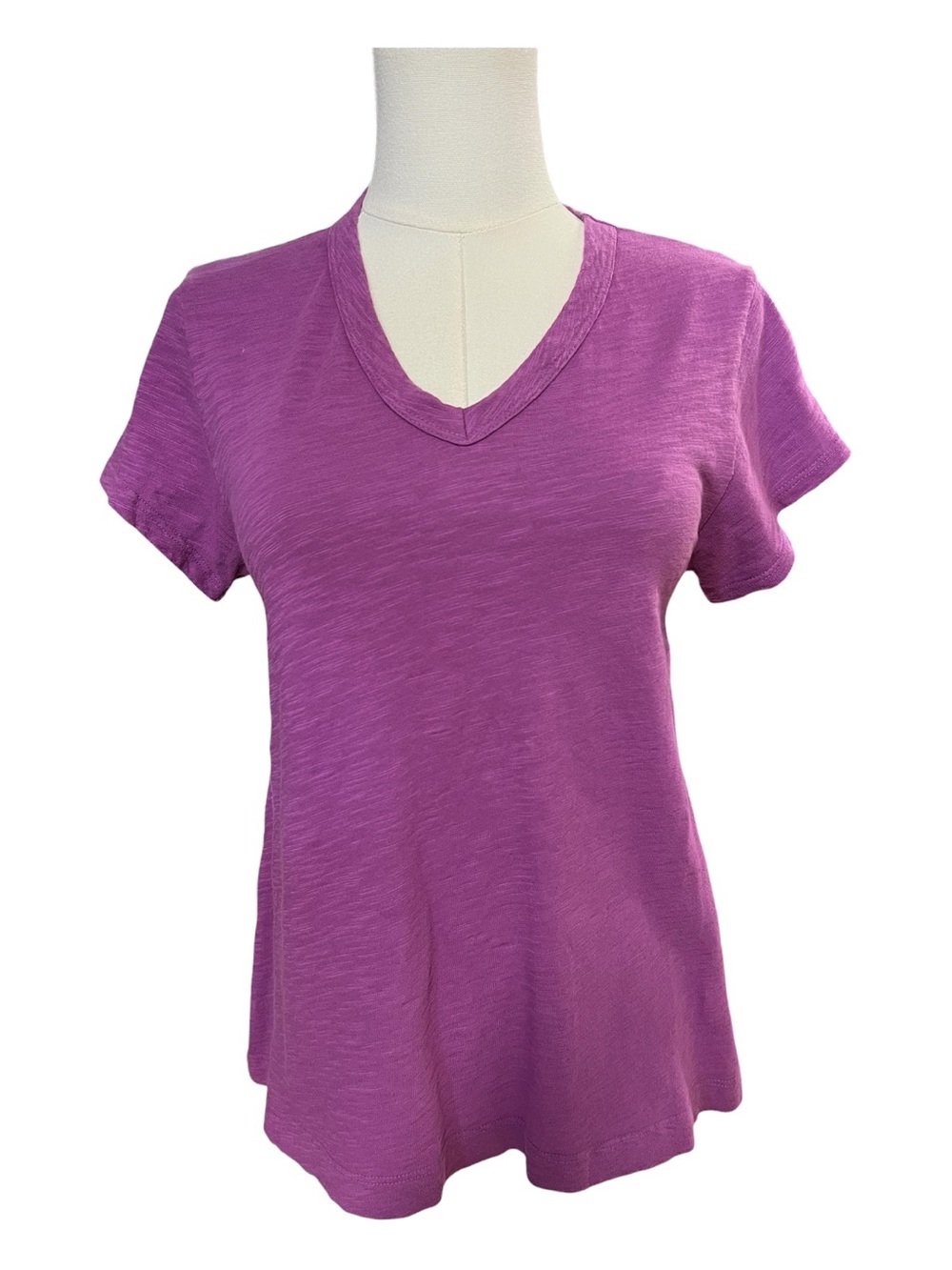 🆕 NWT Wilt Purple Shrunken V-Neck Slub Cotton T-Shirt | Size XS